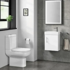 Minnie 400mm Wall Mounted Cloakroom Vanity Unit & Basin - Gloss White