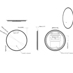 Nicole LED Illuminated Round Slimline Bathroom Mirror with Demister Pad & Colour Change LEDs - 600mm & 800mm