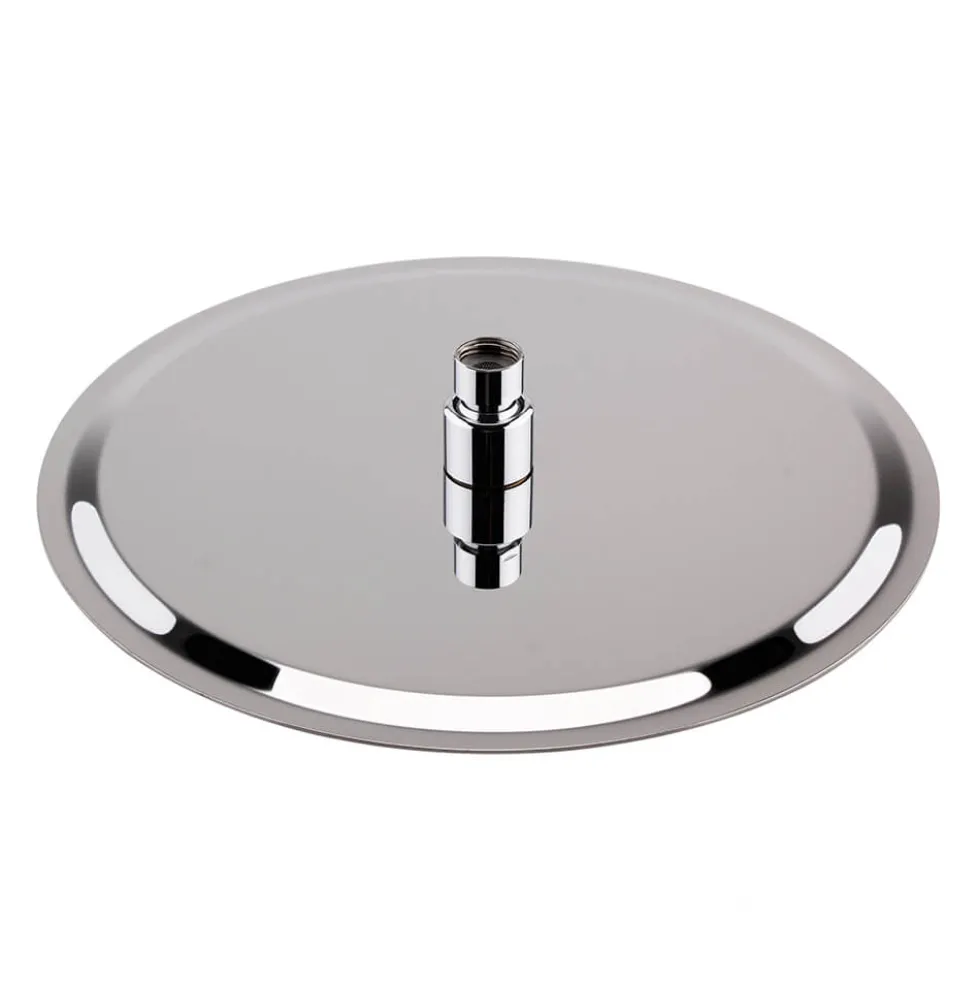 nuie Round Chrome Fixed Shower Head - 300mm Diameter