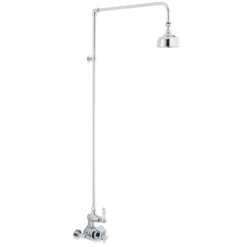 nuie Traditional Twin Exposed Thermostatic Shower Valve & Rigid Riser Kit