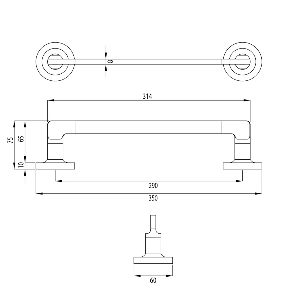 Origins Living Baxter Brushed Brass Towel Rail