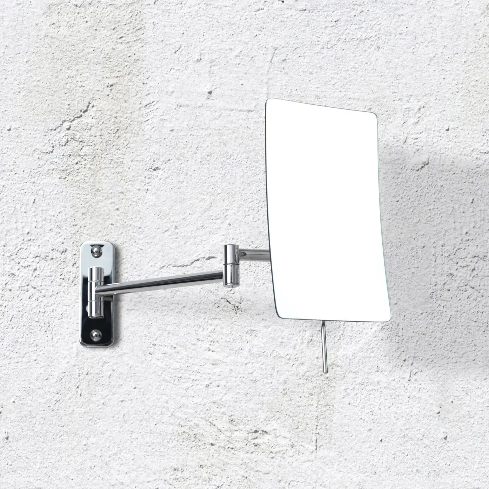 Origins Living Blake Rectangular Magnifying Chrome Mirror - 130 x 210mm