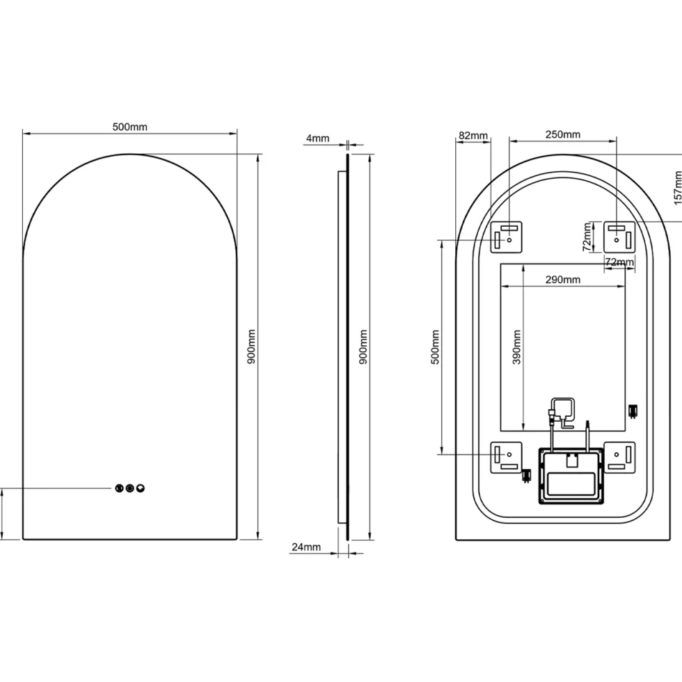 Origins Living Claris Arched LED Illuminated Mirror with Demister Pad & Colour Change Lights