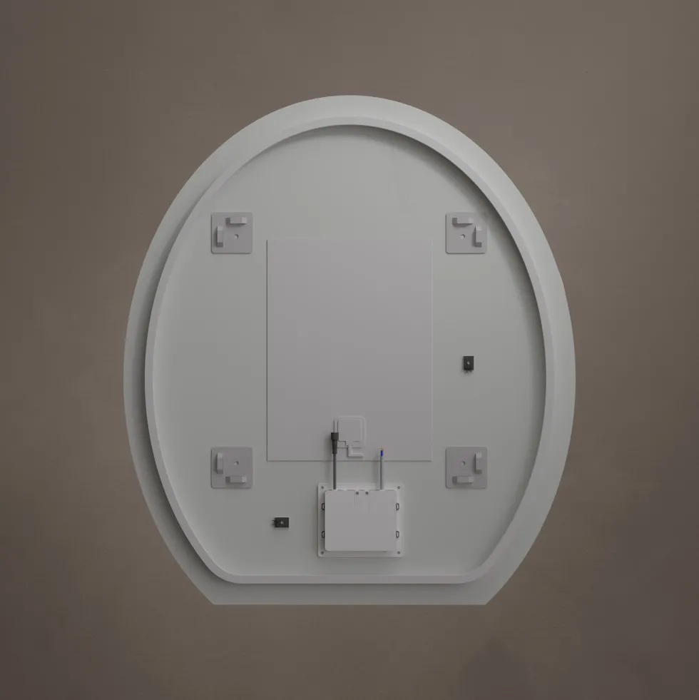 Origins Living Claris Oval Cut LED Illuminated Mirror with Demister Pad & Colour Change Lights - 800 x 900mm
