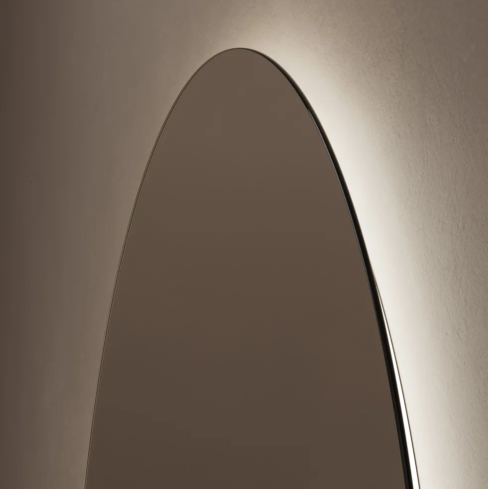 Origins Living Claris Oval Cut LED Illuminated Mirror with Demister Pad & Colour Change Lights - 800 x 900mm