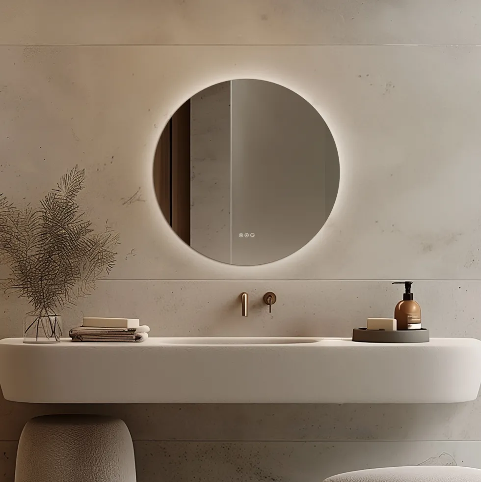 Origins Living Claris Round LED Illuminated Mirror with Demister Pad & Colour Change Lights