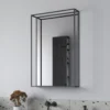 Origins Living Docklands Matt Black Framed Mirror with Shelf - 500 x 800mm