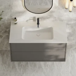 Oslo 1000mm Wall Mounted Vanity Unit & Matt White Basin