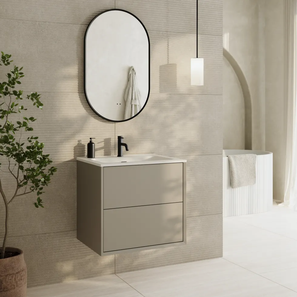 Oslo 600mm Wall Mounted Vanity Unit & Matt White Basin