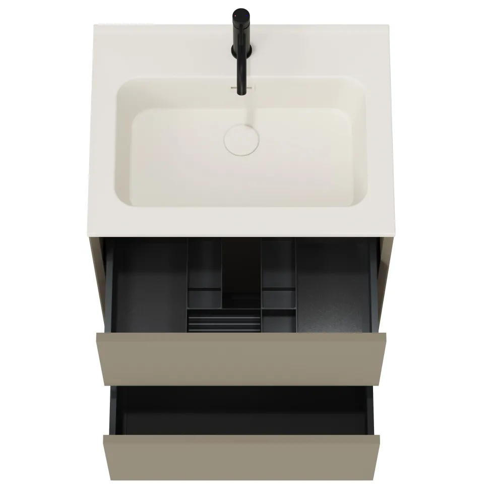 Oslo 600mm Wall Mounted Vanity Unit & Matt White Basin