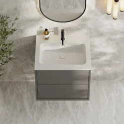 Oslo 600mm Wall Mounted Vanity Unit & Matt White Basin