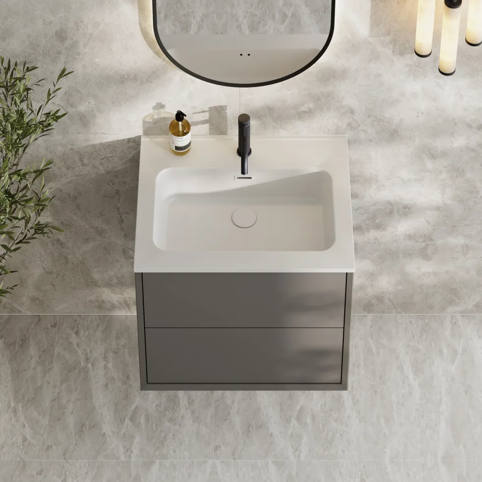 Oslo 600mm Wall Mounted Vanity Unit & Matt White Basin