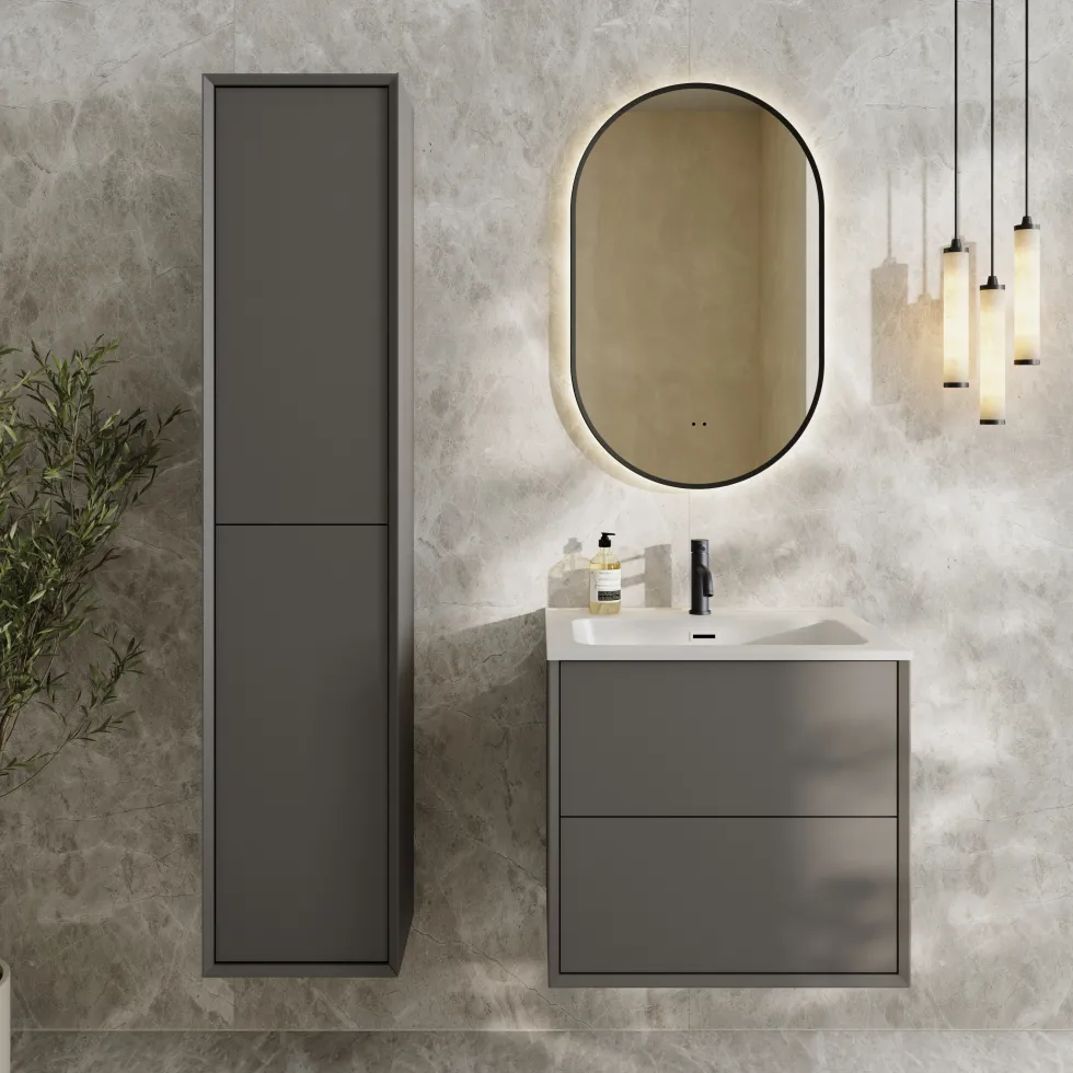 Oslo 600mm Wall Mounted Vanity Unit & Matt White Basin