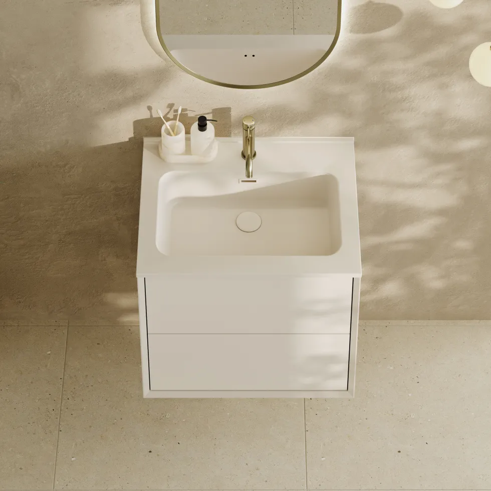 Oslo 600mm Wall Mounted Vanity Unit & Matt White Basin