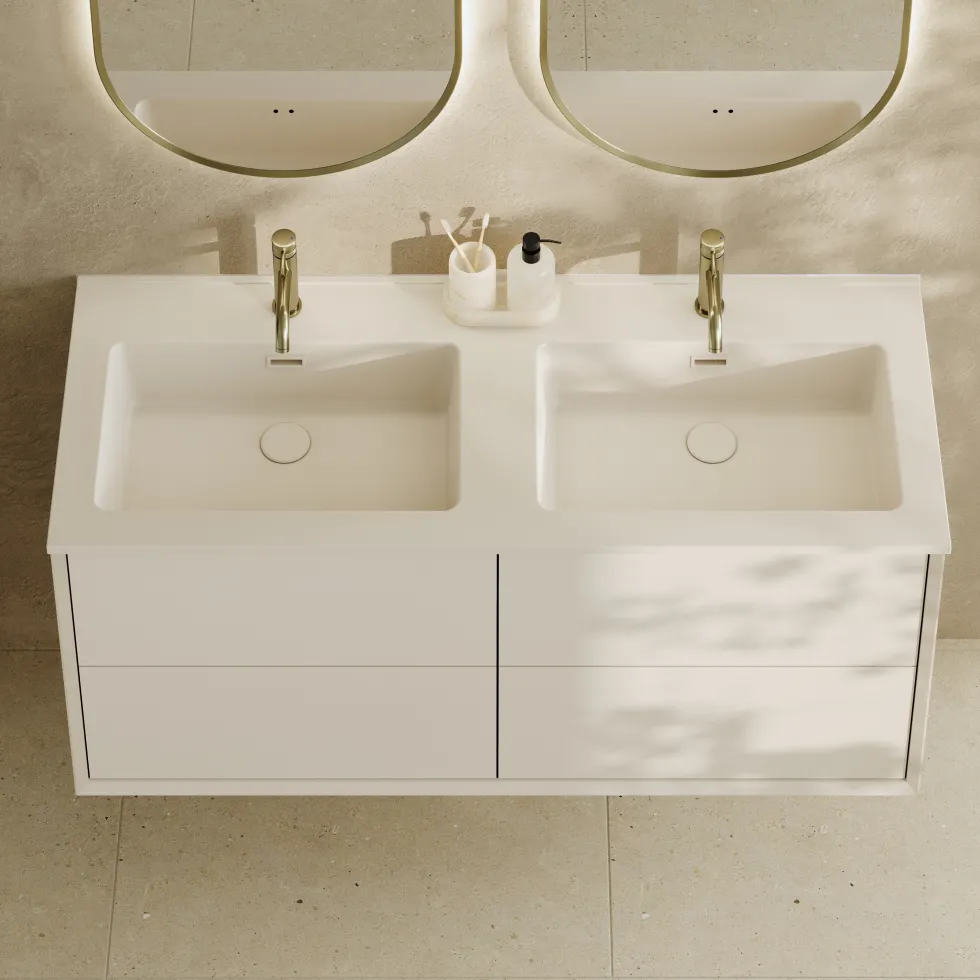 Oslo 1200mm Wall Mounted Vanity Unit & Matt White Basin