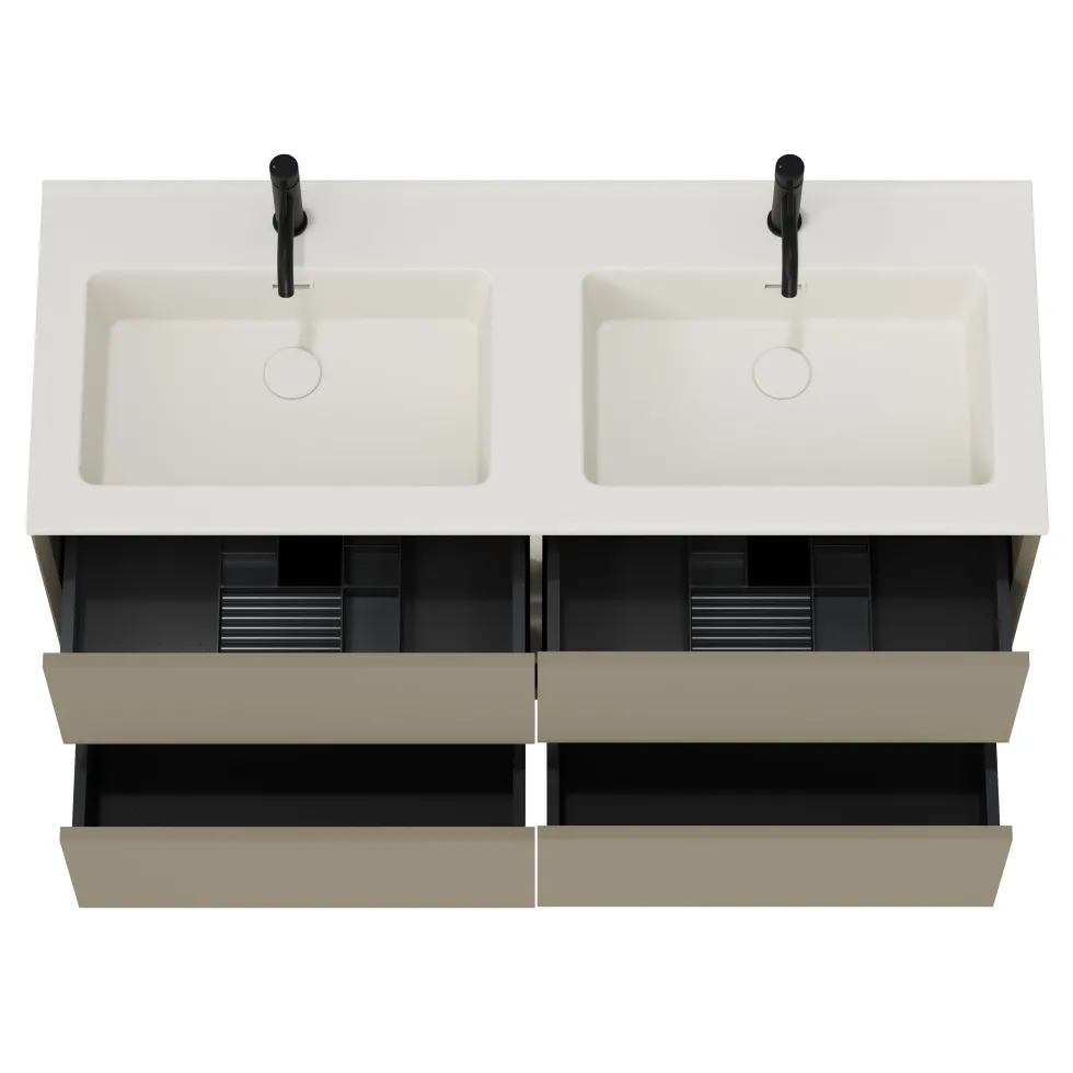 Oslo 1200mm Wall Mounted Vanity Unit & Matt White Basin
