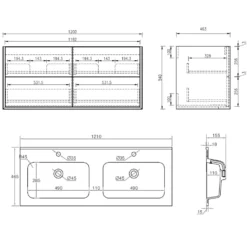 Oslo 1200mm Wall Mounted Vanity Unit & Matt White Basin