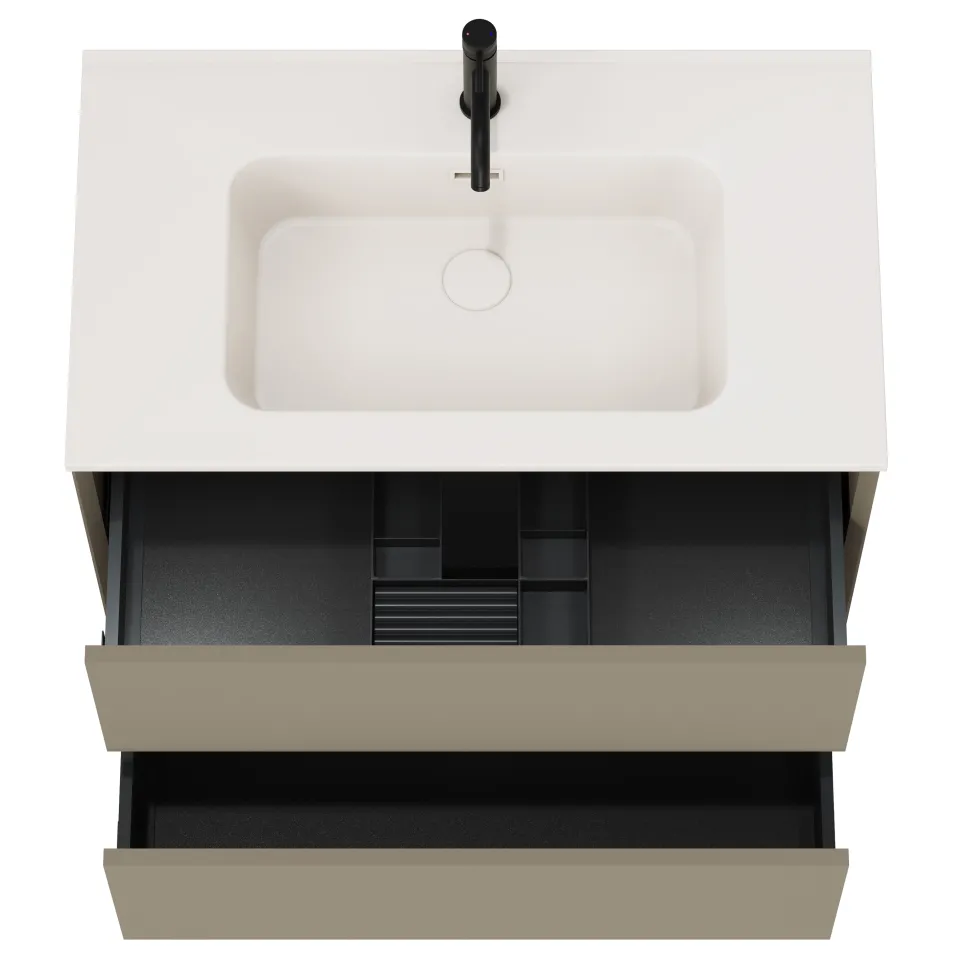 Oslo 800mm Wall Mounted Vanity Unit & Matt White Basin