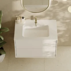 Oslo 800mm Wall Mounted Vanity Unit & Matt White Basin