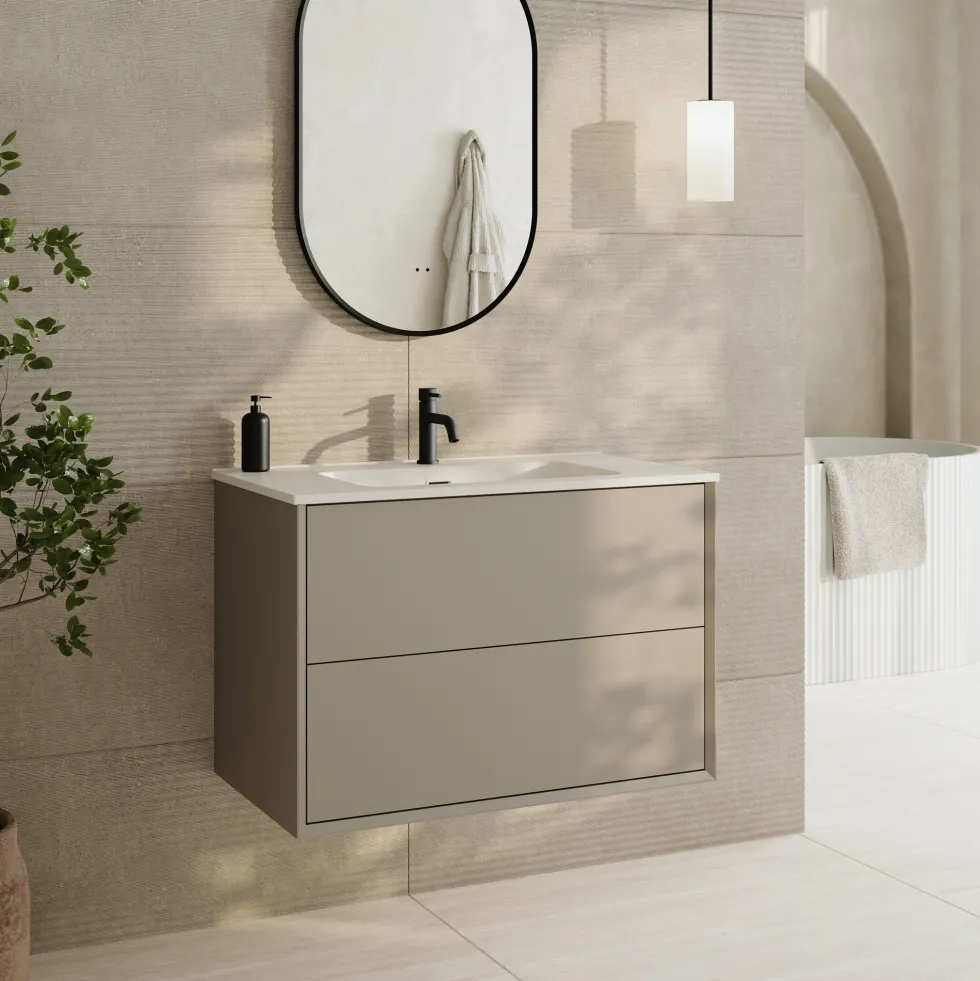 Oslo 800mm Wall Mounted Vanity Unit & Matt White Basin