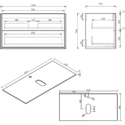 Oslo 1000mm Wall Mounted Vanity Unit & Sintered Stone Countertop