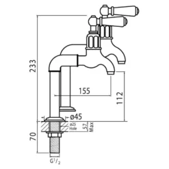 Perrin & Rowe Ionian Lever Deck Mounted Bibcocks (Pair)