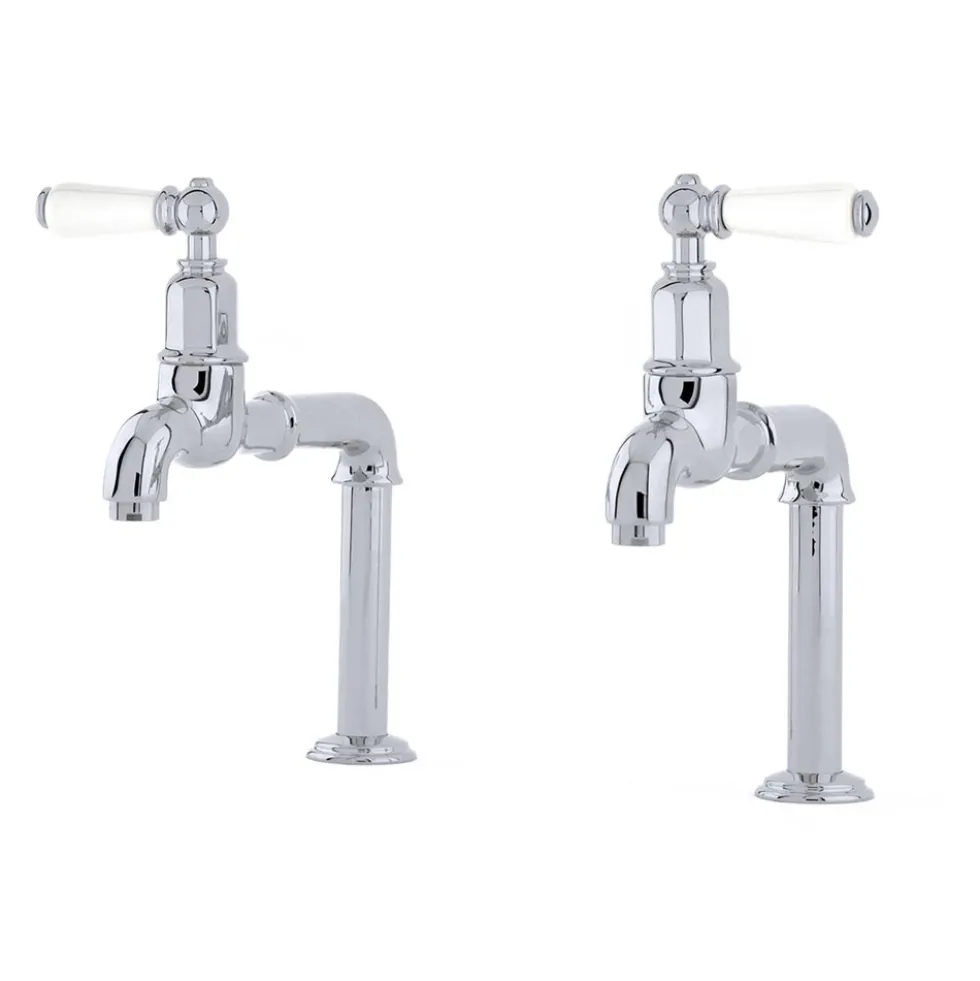 Perrin & Rowe Ionian Lever Deck Mounted Bibcocks (Pair)
