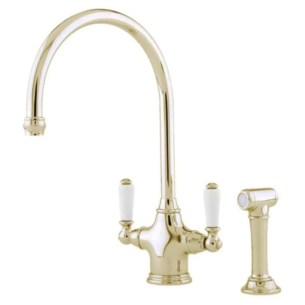 Perrin & Rowe Phoenician Twin Lever Monobloc Mixer with Side Rinse