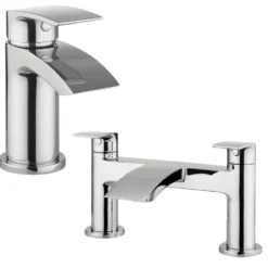 Proflow Tiera Basin Mixer with Clicker Waste & Bath Filler Value Pack