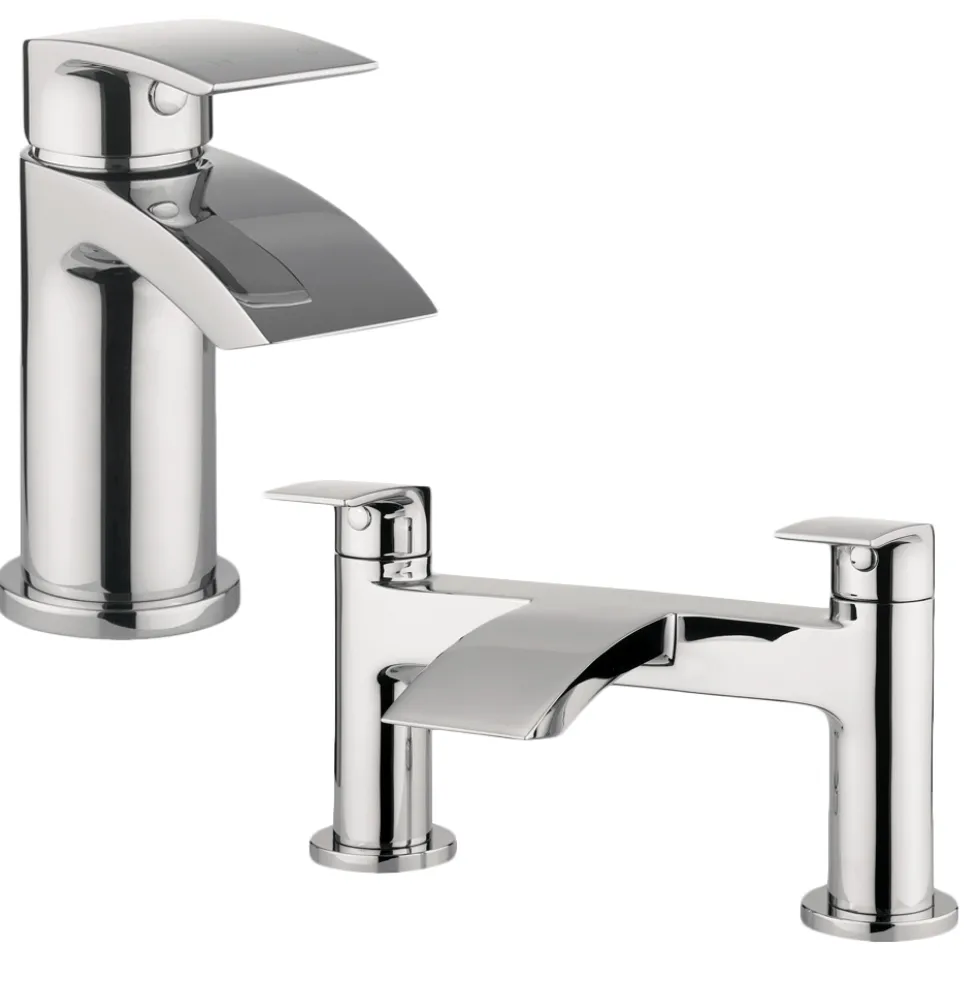 Proflow Tiera Basin Mixer with Clicker Waste & Bath Filler Value Pack