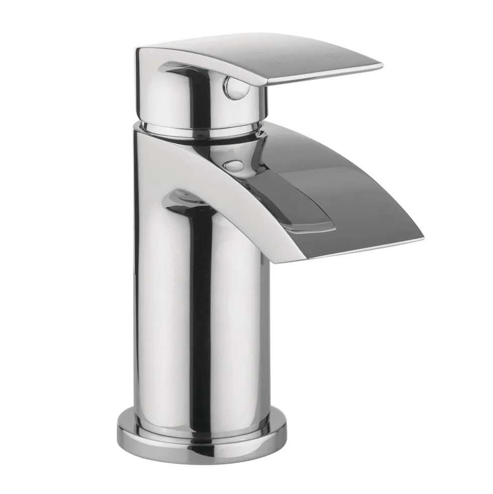 Proflow Tiera Small Waterfall Basin Mixer with Clicker Waste