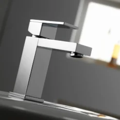 Pura Bloque Single Lever Basin Mixer with Clicker Waste