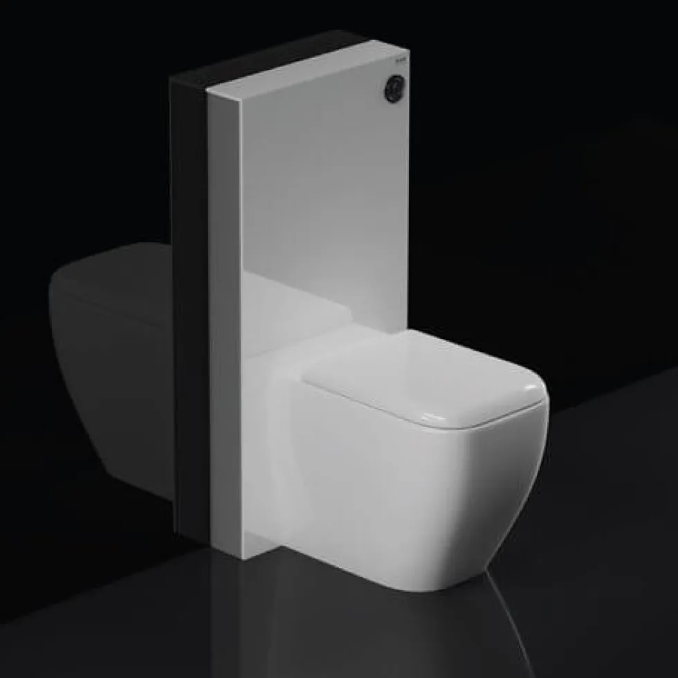 RAK Obelisk Glass Cabinet Cistern Frame for Back to Wall Toilets - Alpine White