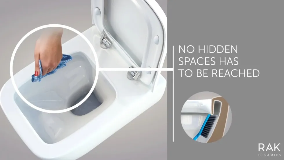 RAK Resort Comfort Height Rimless Back to Wall Toilet with Soft Close Seat