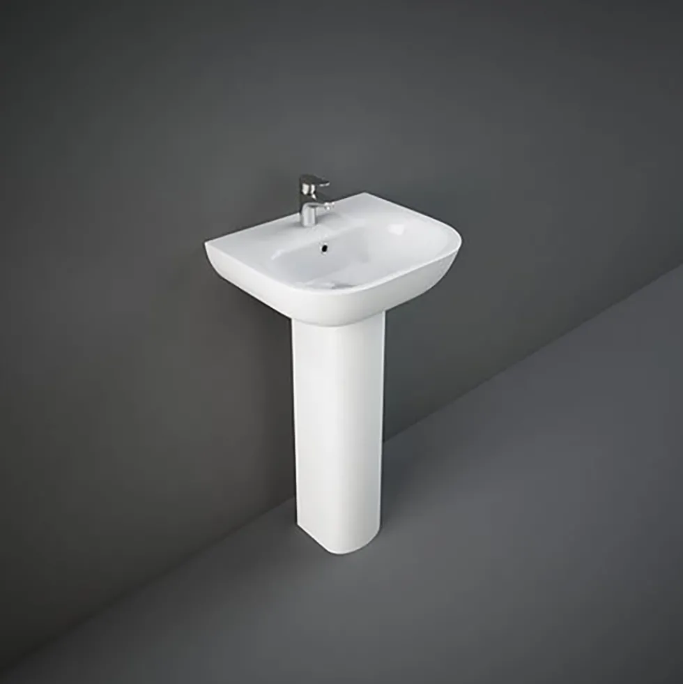 RAK Tonique 450mm 1 Tap Hole Basin with Full Pedestal