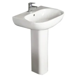 RAK Tonique 450mm 1 Tap Hole Basin with Full Pedestal