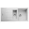 Rangemaster Andesite 1.5 Bowl Granite Crystal White Sink & Waste Kit with Reversible Drainer - 1000 x 500mm