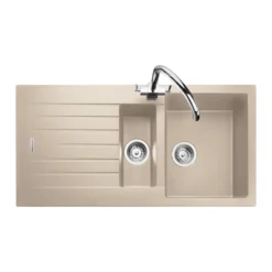 Rangemaster Andesite Stone Igneous Granite 1.5 Bowl Sink with Reversible Drainer & Waste Kit - 1000 x 500mm