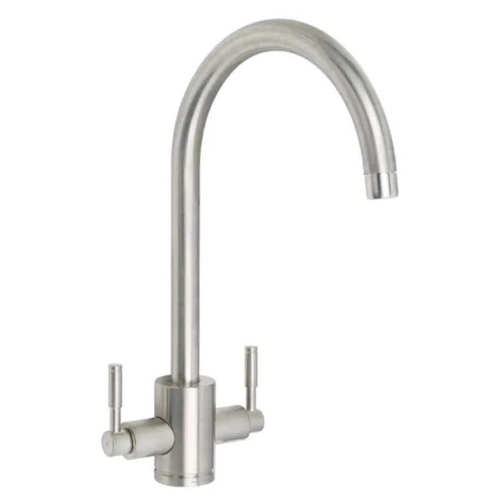 Rangemaster Aquatrend Twin Lever Kitchen Sink Mixer Tap