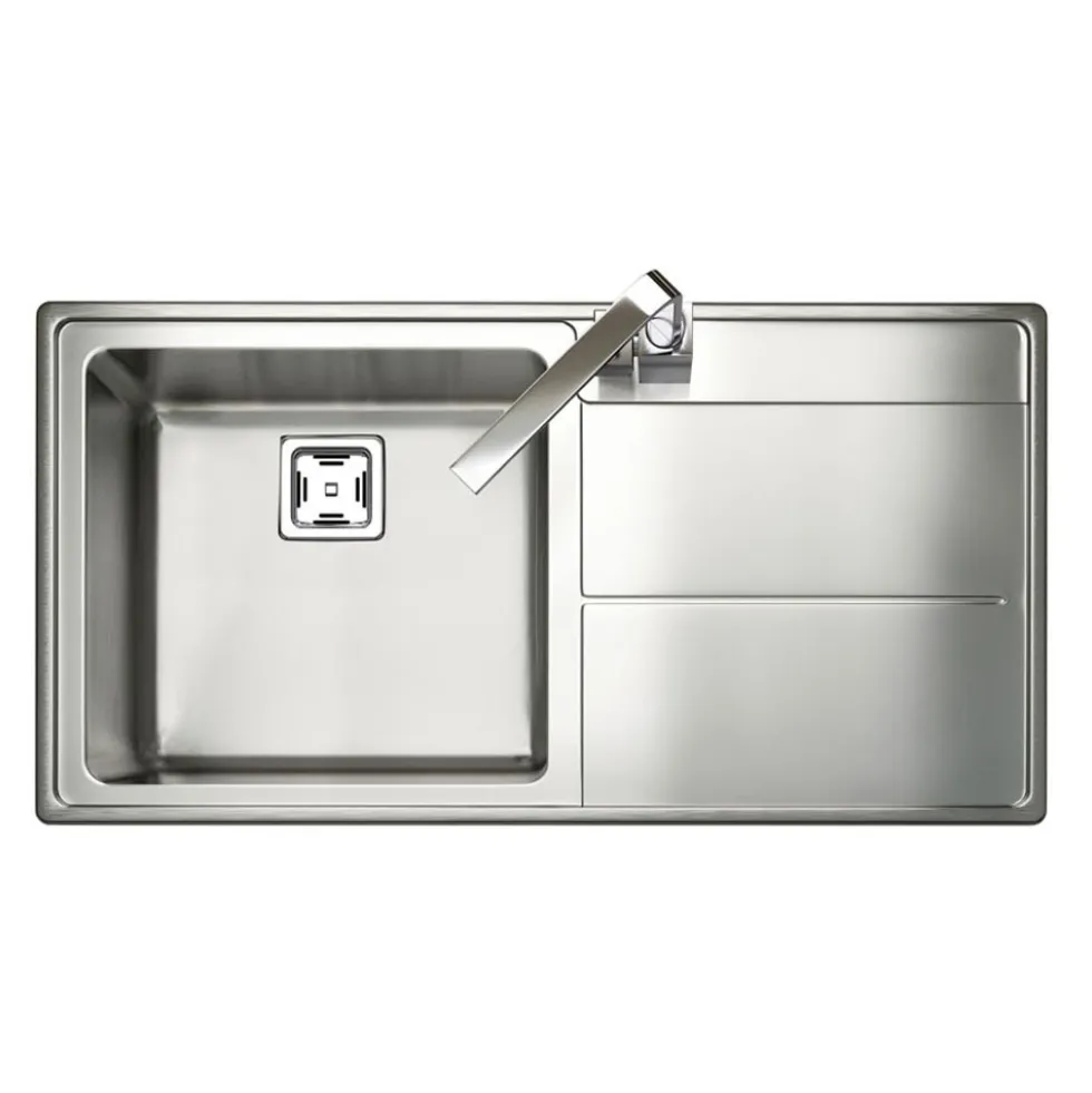 Rangemaster Arlington 1 Bowl Stainless Steel Sink & Waste Kit - 985 x 508mm