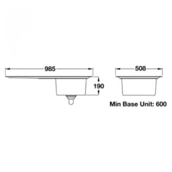 Rangemaster Arlington 1 Bowl Stainless Steel Sink & Waste Kit - 985 x 508mm