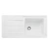 Rangemaster Arlington 1 Bowl White Fireclay Ceramic Sink & Waste Kit -  985 x 500mm