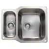 Rangemaster Atlantic Classic 1.5 Bowl Brushed Stainless Steel Undermount Sink & Waste Kit - 597 x 472mm