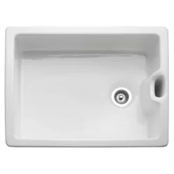 Rangemaster Classic Belfast 1 Bowl White Fire Clay Ceramic Kitchen Sink - 595 x 455mm