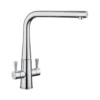 Rangemaster Conical Twin Lever Mono Kitchen Mixer Tap - Polished Chrome