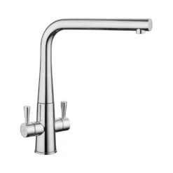Rangemaster Conical Twin Lever Mono Kitchen Mixer Tap - Polished Chrome