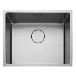 Rangemaster Cubix 1 Bowl Brushed Stainless Steel Inset/Undermount Sink & Waste Kit - 540 x 440mm