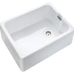 Rangemaster Farmhouse White Ceramic Belfast Sink & Waste Kit - 595 x 455mm
