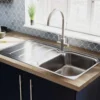 Rangemaster Houston 1 Bowl Stainless Steel Sink & Waste with Reversible Drainer - 985 x 508mm