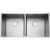Rangemaster Kube 2 Bowl Brushed Stainless Steel Inset/Undermount Sink & Waste Kit - 860 x 440mm
